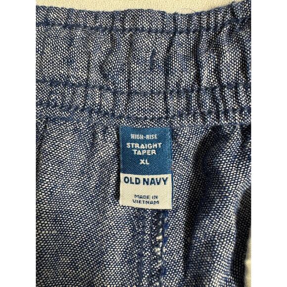 Old Navy Women's Blue Linen Blend Pants Size XL Lightweight Pull On - Picture 4 of 11